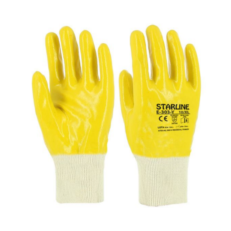 Starline E-303-Y Sarı Nitril Eldiven - 12li Paket