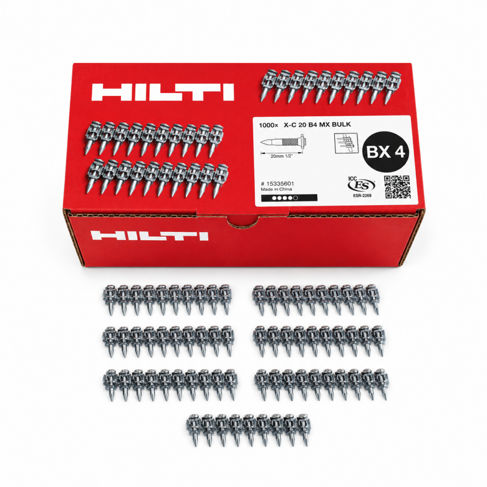 Hilti Bx4 Uyumlu X-C 20 B4 Mx Bulk Beton Çivileri (Şeritli) 20 mm (1000 Adet)