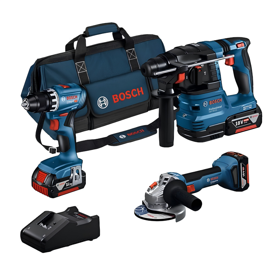 Bosch GSR+GWS+GBH+3X4.0AH+GAL 18V-40 Karma Set
