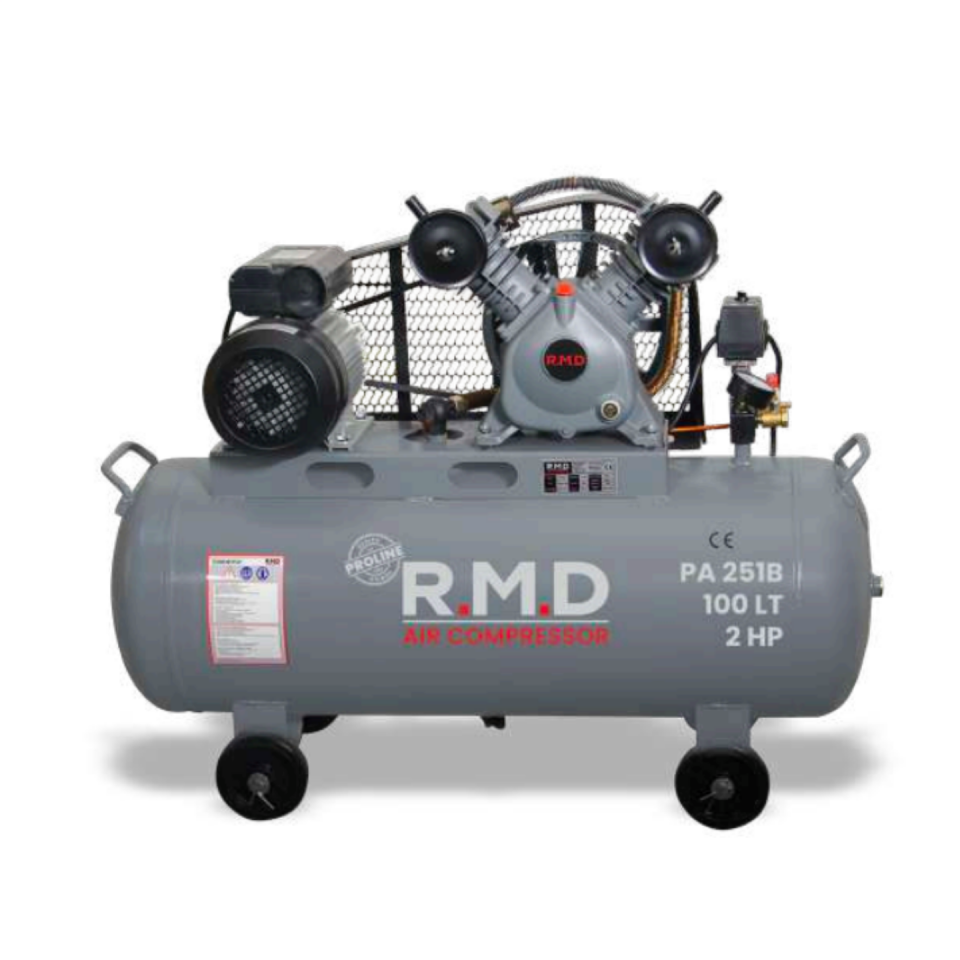 R.M.D Kompresör PA 251B 100 Lt 2 HP 8 Bar Çift Pistonlu Hava Kompresörü