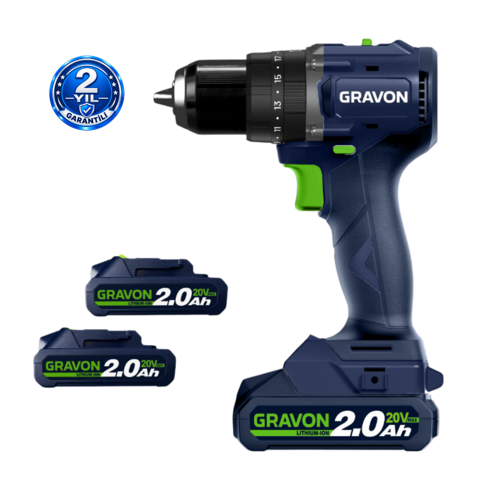 Gravon GR8012 20V 60 Nm Darbeli Şarjlı Matkap