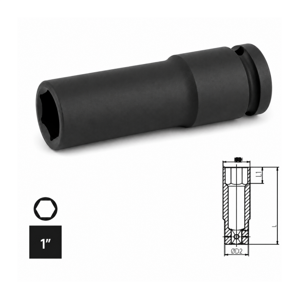 Yanpazar 1'' 6 Köşe Uzun Havalı Lokma 46 Mm